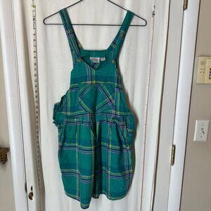 Vintage Trousers Up Plaid Women's Overall Shorts